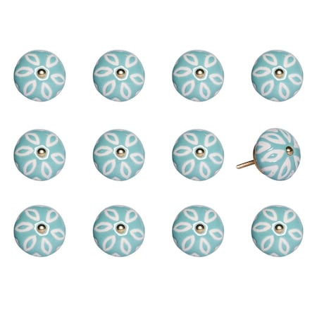 Decoracion K000033 Knob It - Turquoise White & Gold, 12PK DE3708479